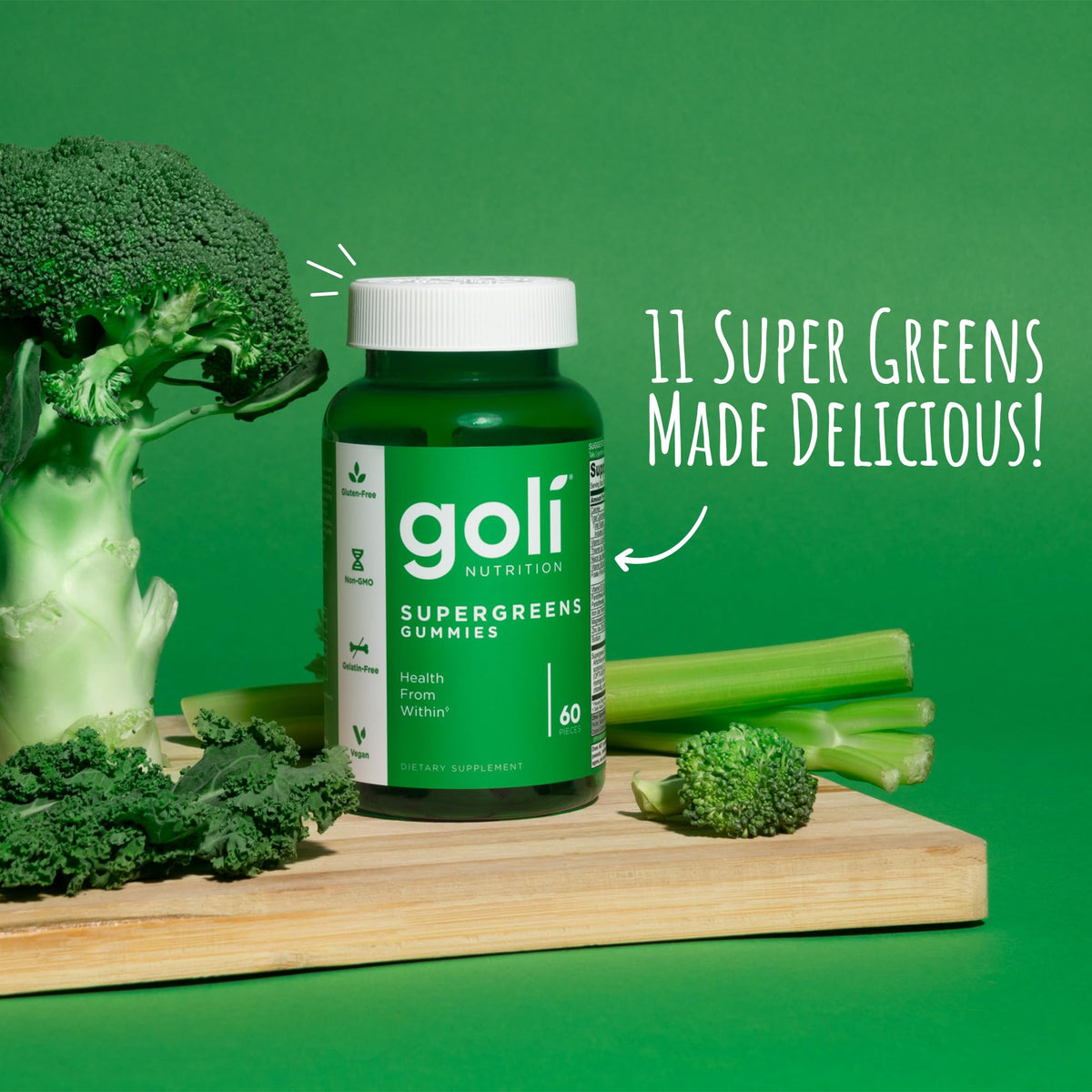 Goli Supergreens Gummies with Probiotics – 5 Pack | 300 Gummies - Calm Era