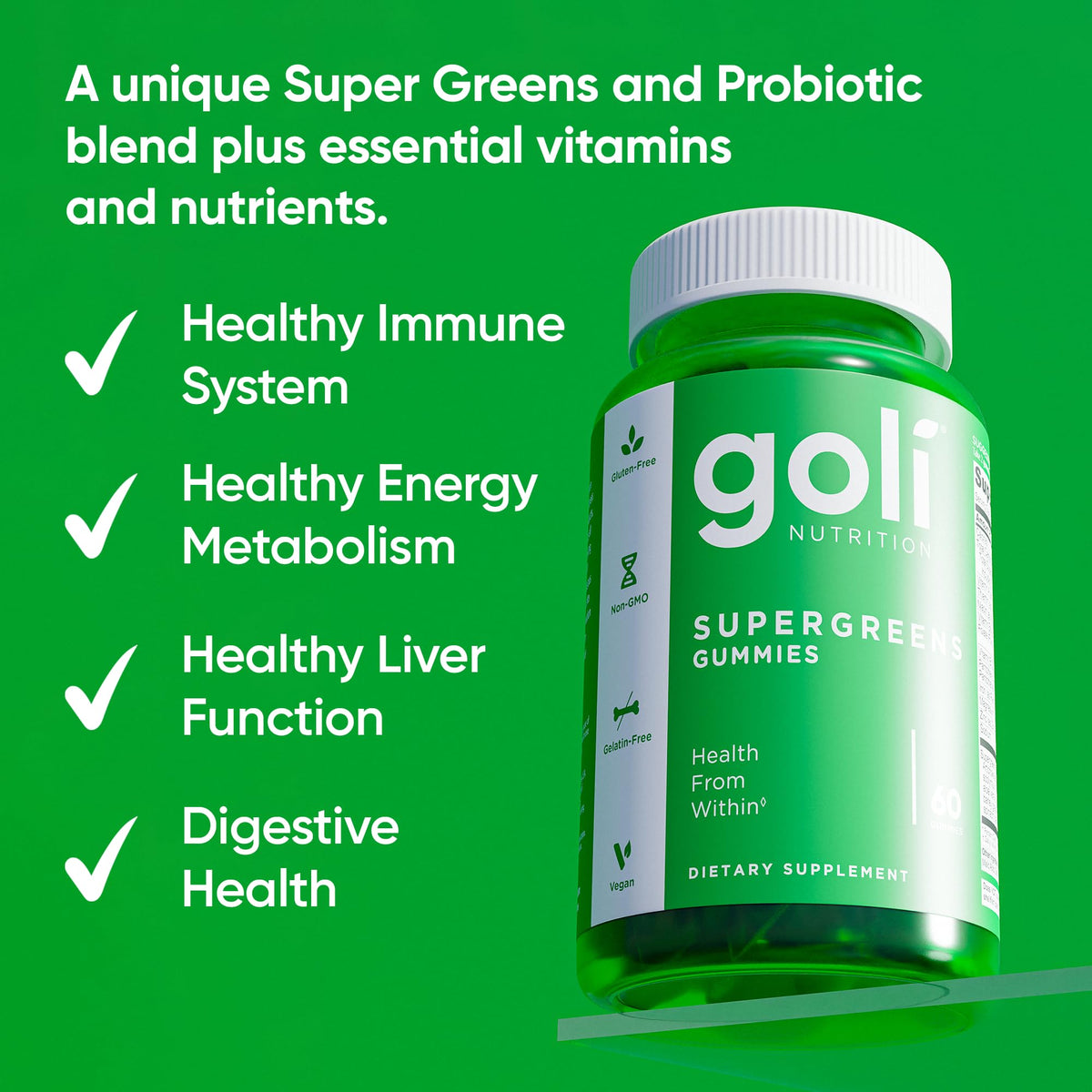 Goli Supergreens Gummies with Probiotics – 5 Pack | 300 Gummies - Calm Era
