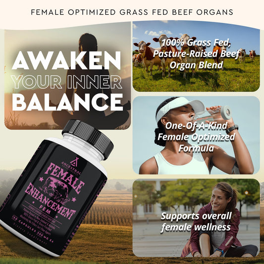 Suplemento de órganos de res para mujeres | Equilibrio hormonal, energía y bienestar