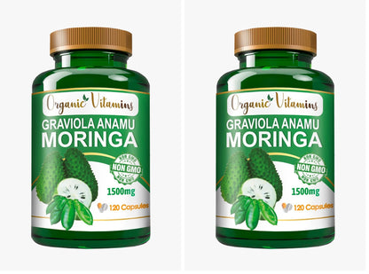 Graviola Soursop Green Superfood Capsules — Pack of 2 (240 Count)