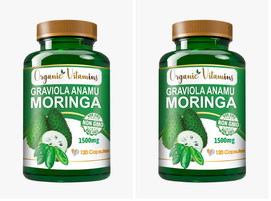 Cápsulas de superalimento verde de guanábana Graviola — Paquete de 2 (240 unidades)