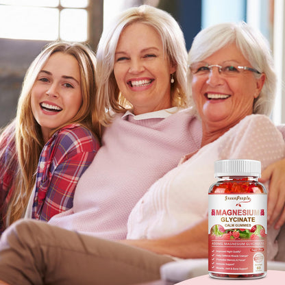 GREENPEOPLE Magnesium Glycinate Gummies 400mg — Sugar Free Raspberry Flavor, Vitamin D & B6 for Calm Support - Calm Era