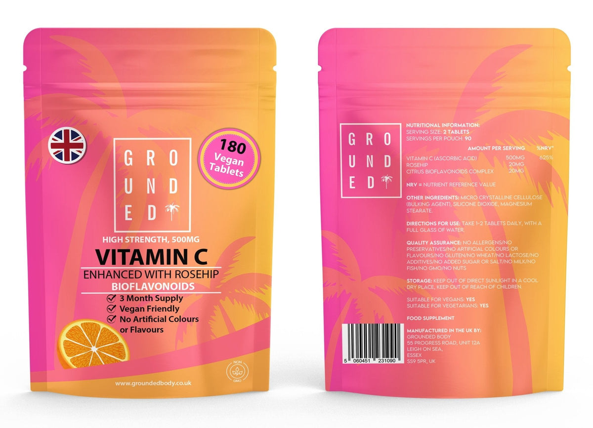 Grounded Vitamin C 500mg with Rosehip & Bioflavonoids