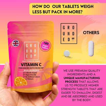 Grounded Vitamin C 500mg with Rosehip & Bioflavonoids
