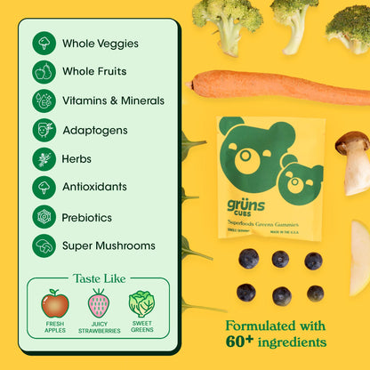 Grüns Kids Multivitamin Gummies – Super Greens 28ct - Calm Era