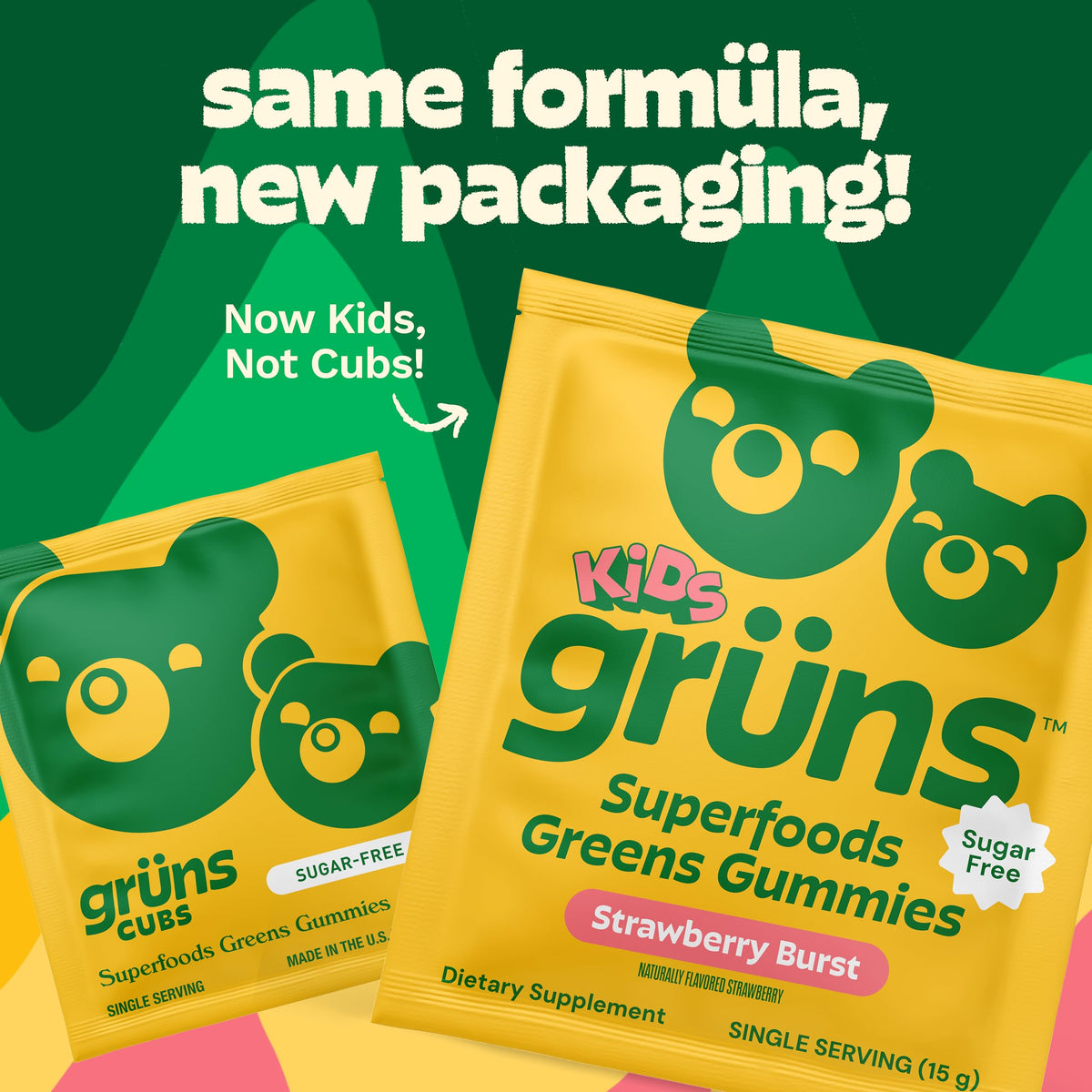 Grüns Multivitamin for Kids – Sugar-Free Super Greens Gummies 28ct - Calm Era