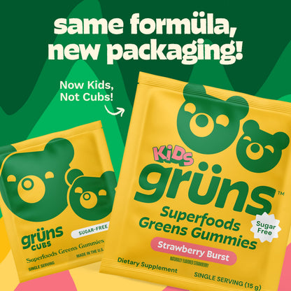 Grüns Multivitamin for Kids – Sugar-Free Super Greens Gummies 28ct - Calm Era