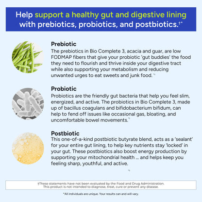 Gundry MD Bio Complete 3 – Prebiotic, Probiotic & Postbiotic 30-Day Supply - Calm Era