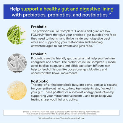 Gundry MD Bio Complete 3 – Prebiotic, Probiotic & Postbiotic 90-Day Supply - Calm Era