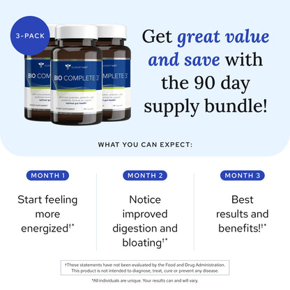 Gundry MD Bio Complete 3 – Prebiotic, Probiotic & Postbiotic 90-Day Supply - Calm Era