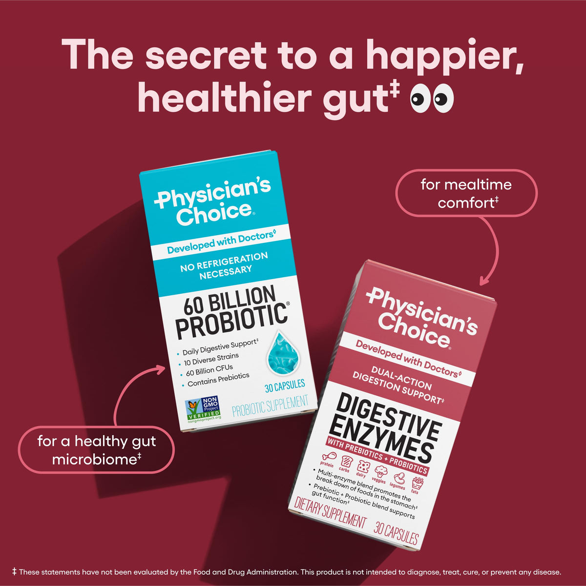 Physician's CHOICE Enzimas Digestivas – 16 Enzimas con Prebióticos y Probióticos Orgánicos (180 comprimidos)