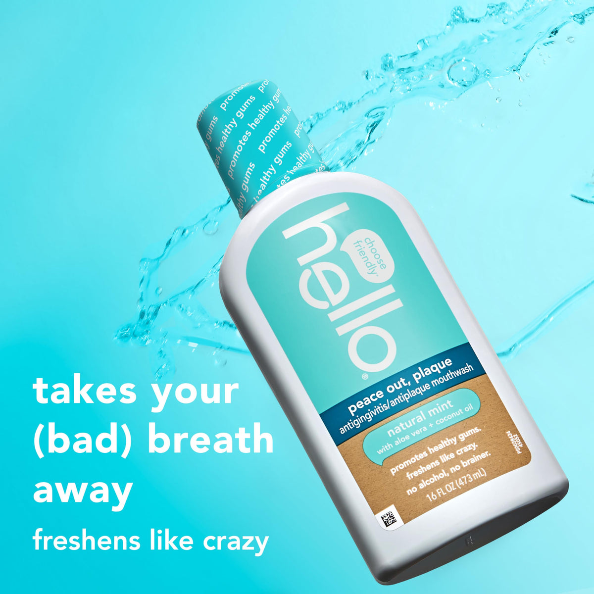 Hello Peace Out Plaque Mouthwash — Fluoride-Free, Alcohol-Free, 3 x 16oz - Calm Era