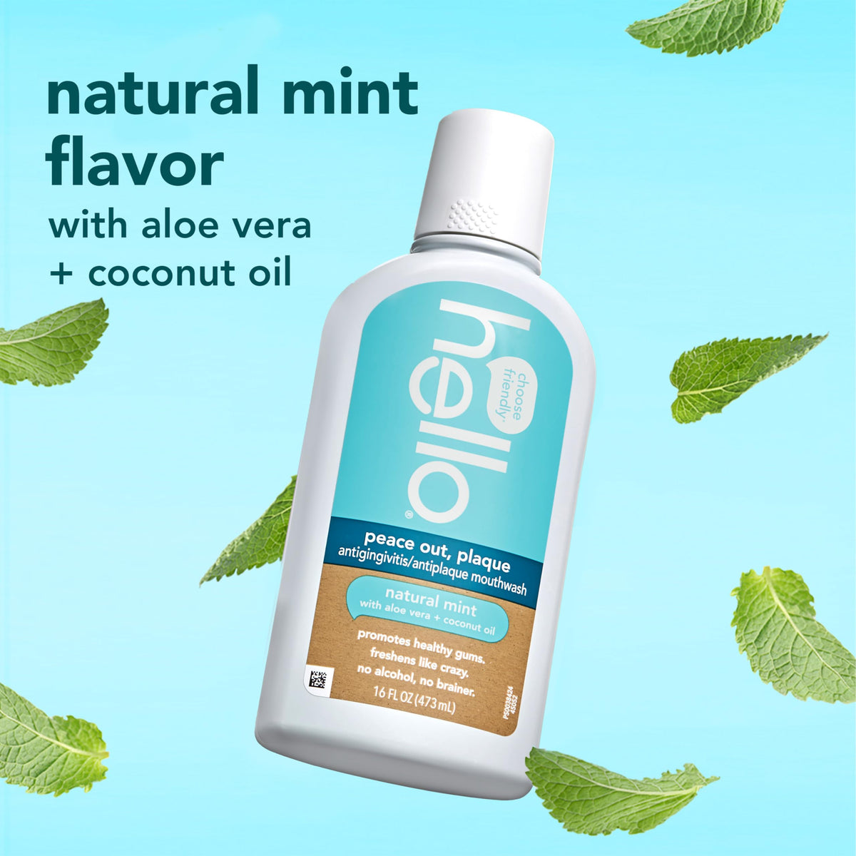 Hello Peace Out Plaque Mouthwash — Fluoride-Free, Alcohol-Free, 3 x 16oz - Calm Era