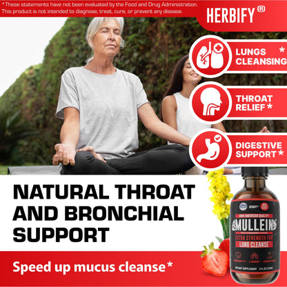 Herbify Mullein Drops – Strawberry 4oz - Calm Era