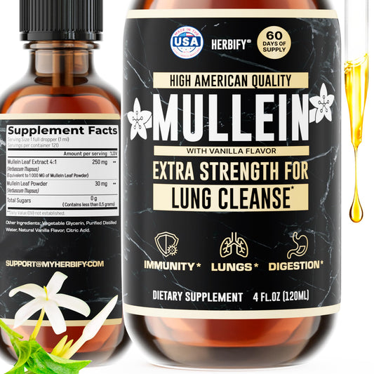 Herbify Mullein Drops – Vanilla 4oz - Calm Era