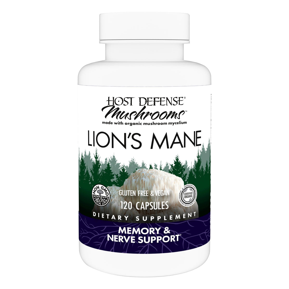 Host Defense Mushrooms Lion's Mane – Brain Health, Focus & Memory (120 Capsules) - Calm Era