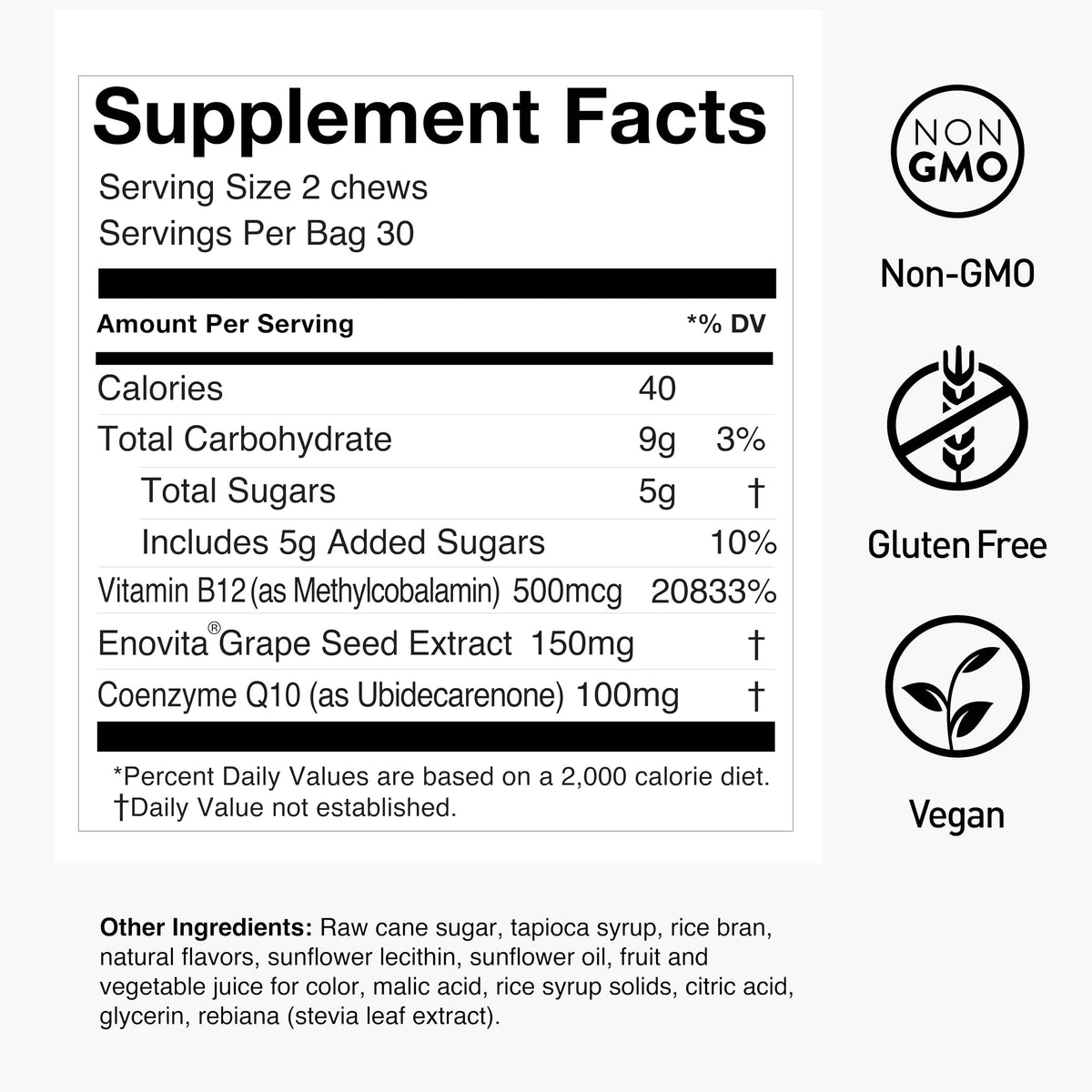 Gomitas Humann SuperGrapes – 100 mg de CoQ10 y extracto de semilla de uva | De los creadores de SuperBeets, sabor uva, 60 unidades
