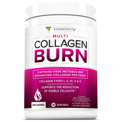 Vitauthority Colágeno Hidrolizado en Polvo – Quema Complejo de Belleza Definitiva para Mujeres, Sin Sabor, 30 Porciones