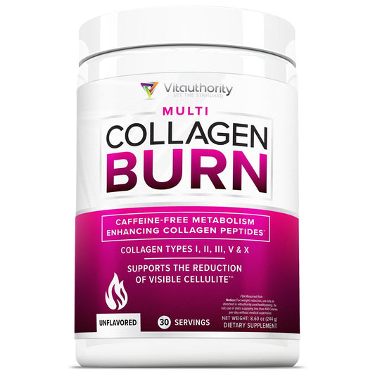 Vitauthority Colágeno Hidrolizado en Polvo – Quema Complejo de Belleza Definitiva para Mujeres, Sin Sabor, 30 Porciones