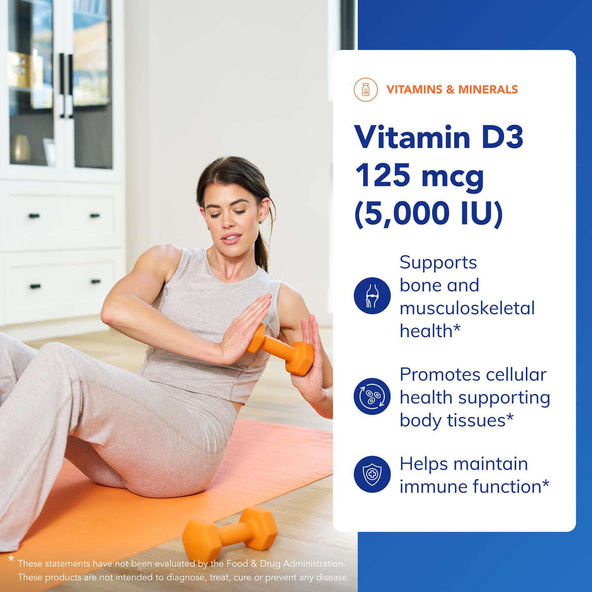 Pure Encapsulations Vitamina D3 5000UI 250 Cápsulas | Hipoalergénico