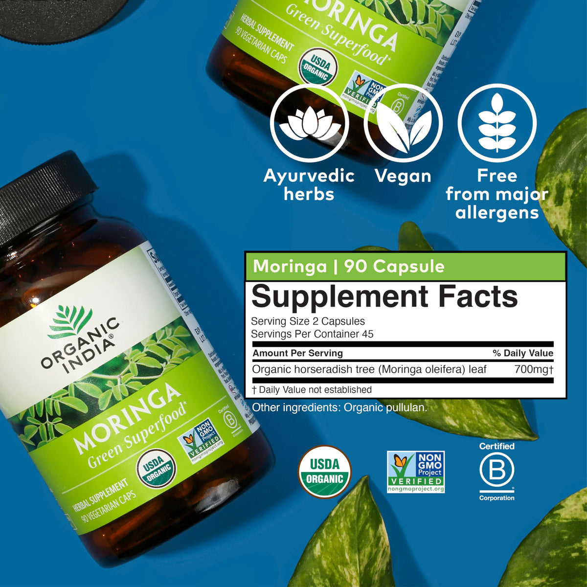Organic India Moringa Capsules 90ct