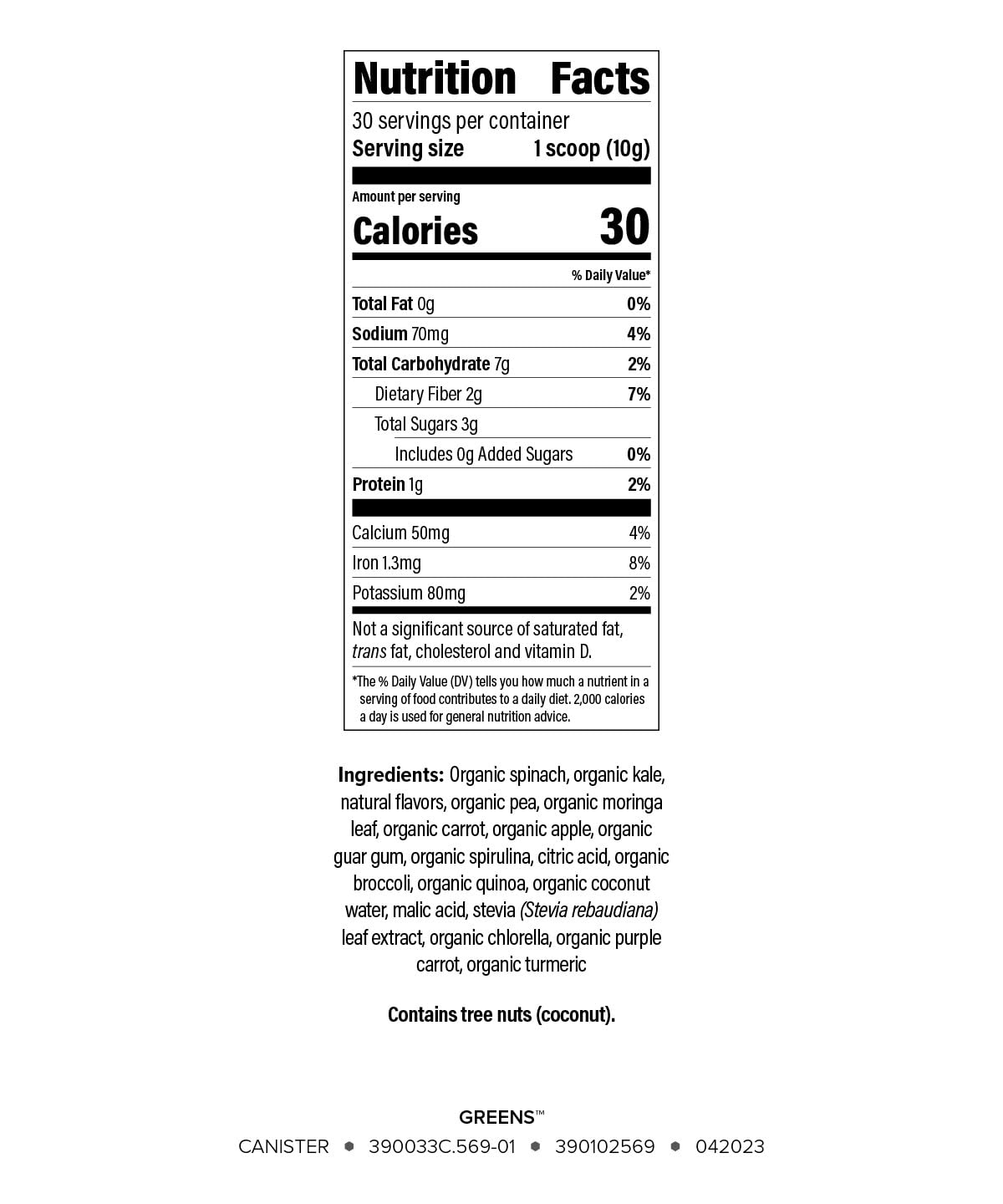 Isagenix Moringa Greens en polvo 300g | 30 porciones | Sin OMG