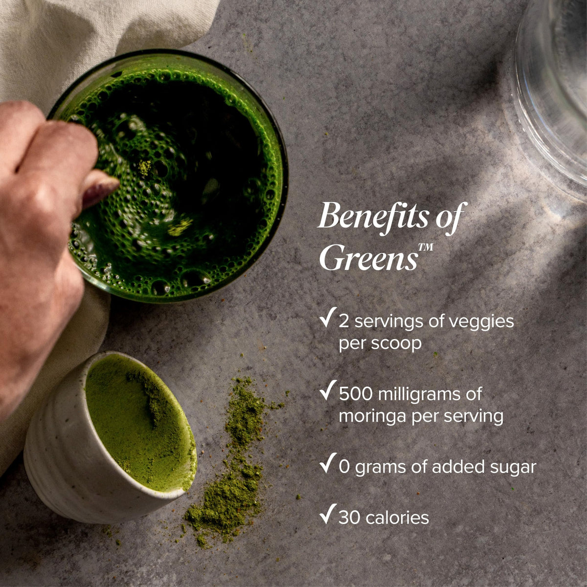 Isagenix Moringa Greens en polvo 300g | 30 porciones | Sin OMG