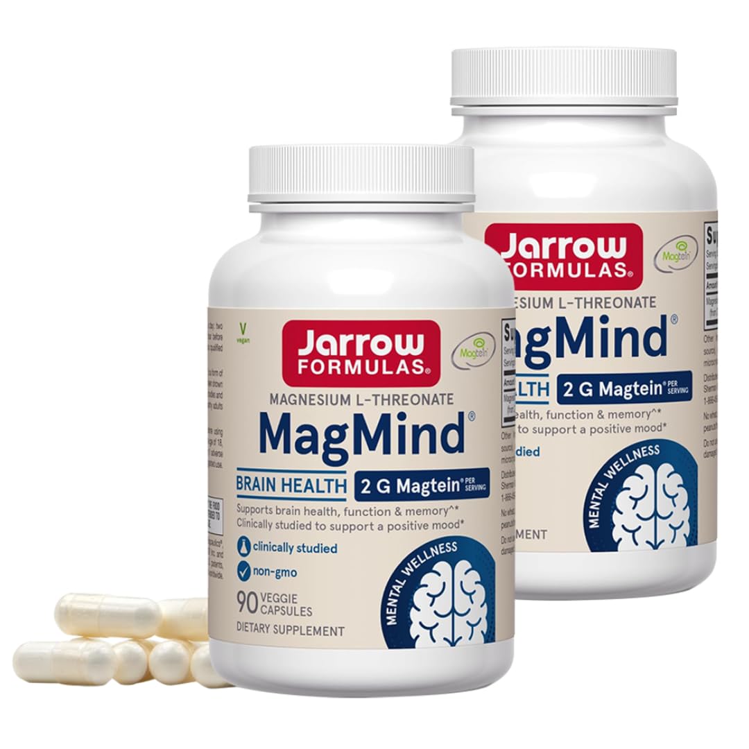 Jarrow Formulas MagMind with Magtein – 90 Capsules | Brain Health & Memory Support (30 Servings) - Calm Era