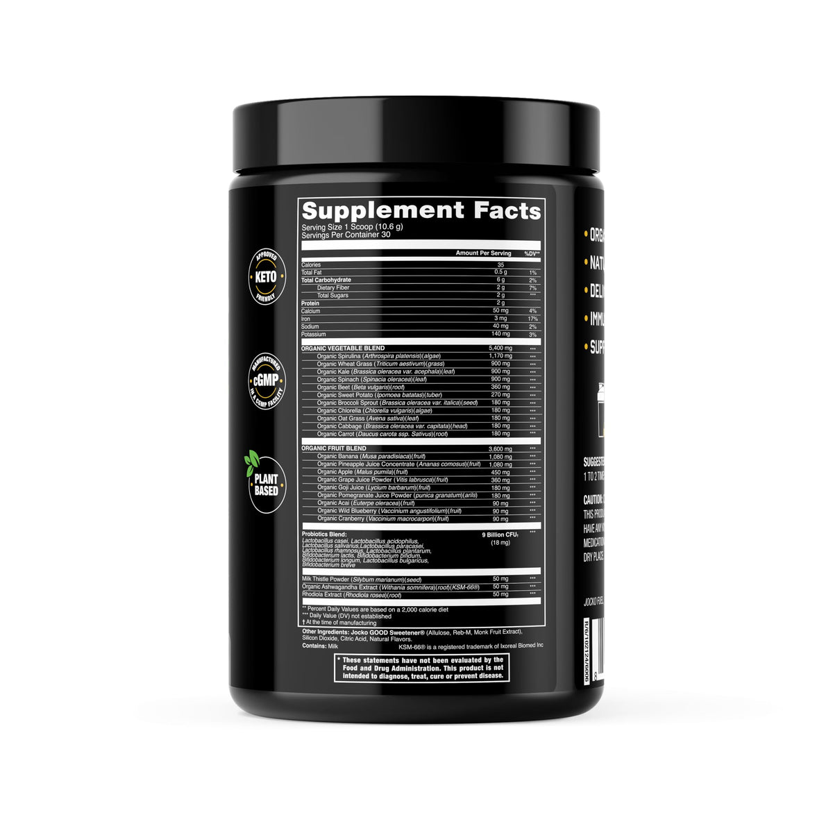 Jocko Fuel Daily Greens Powder – Pina Colada | 30 Servings - Calm Era