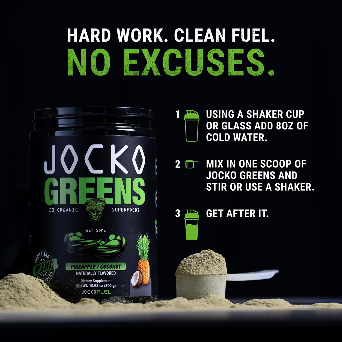 Jocko Fuel Daily Greens Powder – Pina Colada | 30 Servings - Calm Era