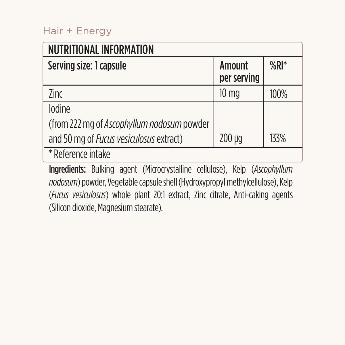 JSHealth Hair Formula – Suplemento para el crecimiento capilar con zinc y yodo, 60 cápsulas
