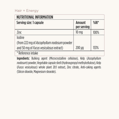 JSHealth Hair Formula – Suplemento para el crecimiento capilar con zinc y yodo, 60 cápsulas