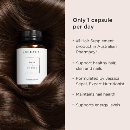 JSHealth Hair Formula – Suplemento para el crecimiento capilar con zinc y yodo, 60 cápsulas
