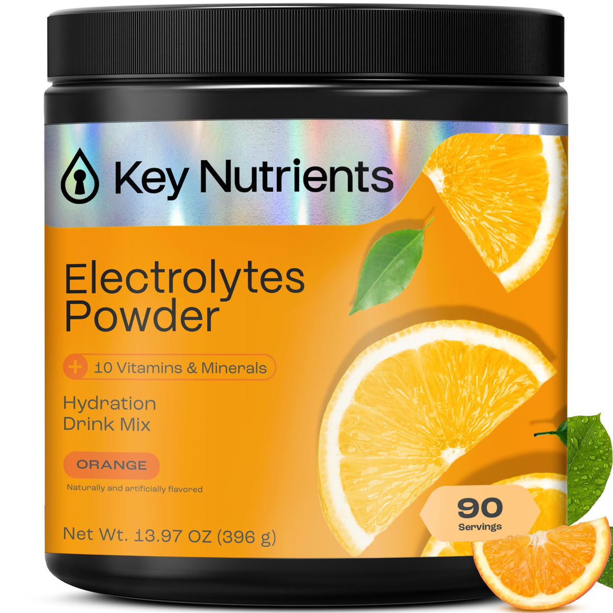 KEY NUTRIENTS Multivitamin Electrolytes Powder No Sugar - Tangy Orange Electrolyte Powder | Hydration & Energy - Made in USA - 90 Servings - Calm Era