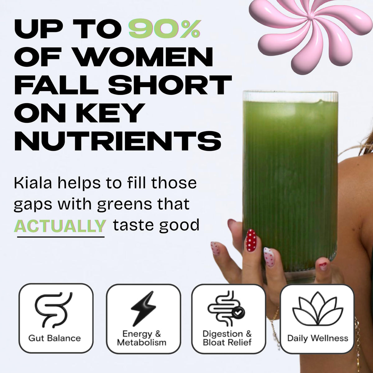 Kiala Nutrition Super Greens — Organic Greens Powder with Spectra Blend, Tropical Splash, 30 Servings - Calm Era