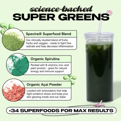 Kiala Nutrition Super Greens – Organic Greens Powder with Spirulina & Chlorella and Spectra Blend (Gluten Free, Vegan) - Calm Era