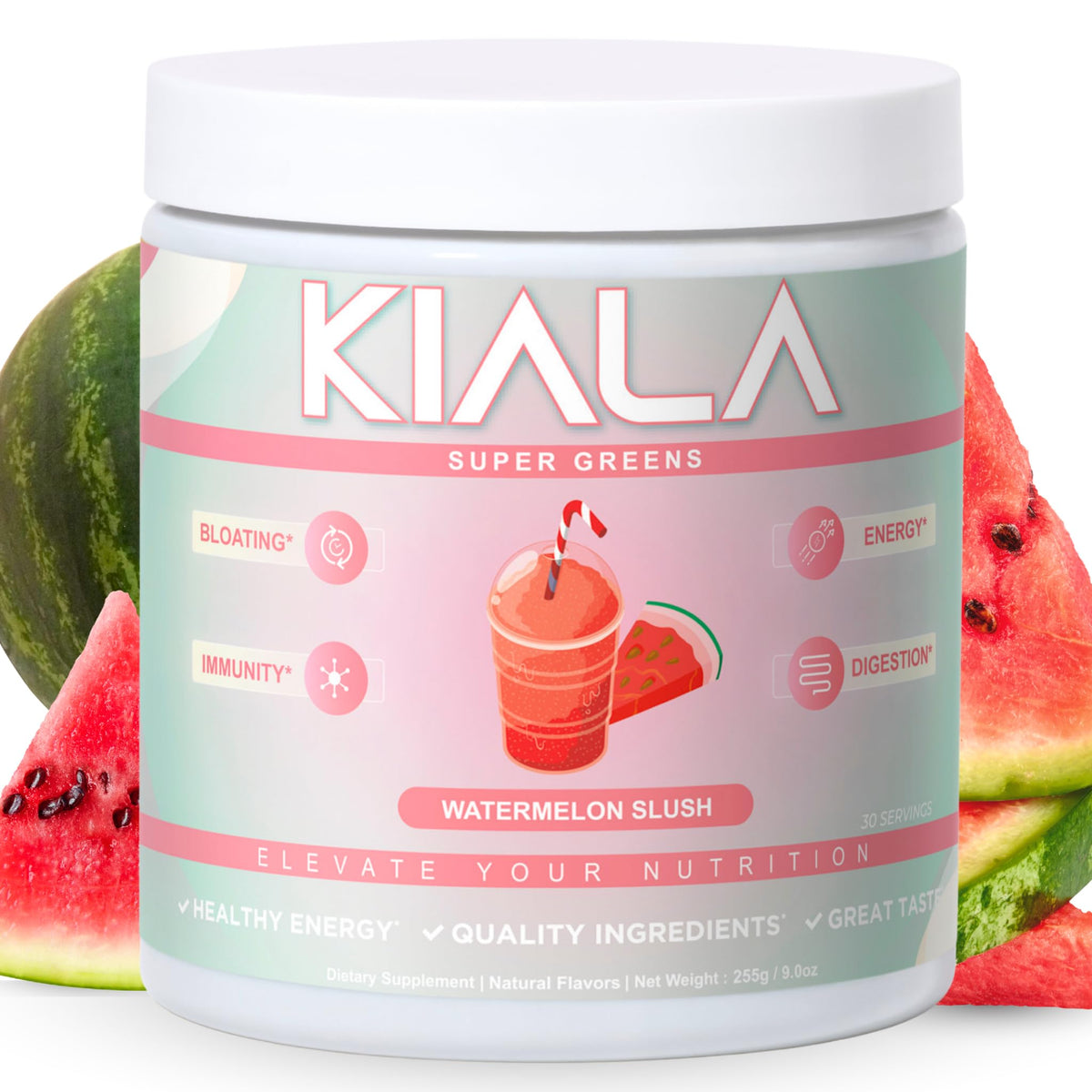 Kiala Nutrition Super Greens – Organic Greens Powder with Spirulina & Chlorella and Spectra Blend (Gluten Free, Vegan) - Calm Era