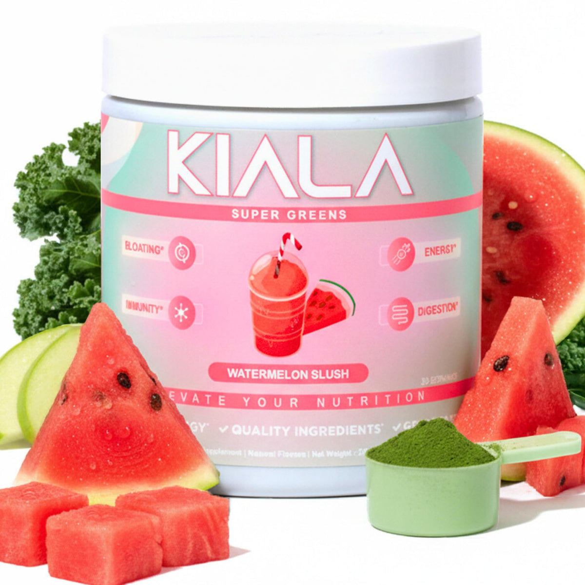 Kiala Nutrition Super Greens – Organic Greens Powder with Spirulina & Chlorella and Spectra Blend (Gluten Free, Vegan) - Calm Era