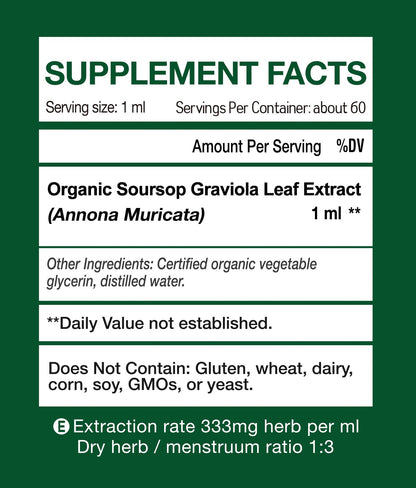 KingHealth Organic Soursop Graviola Leaf Extract Drops — 2oz - Calm Era