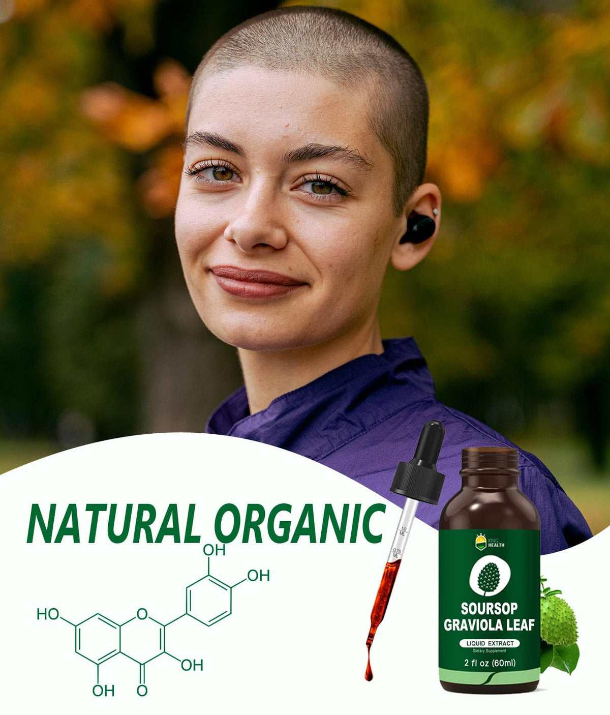 KingHealth Organic Soursop Graviola Leaf Extract Drops — 2oz - Calm Era