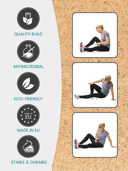 Yoga Studio - Set de 3 bolas de masaje de corcho — 4cm, 2x6cm
