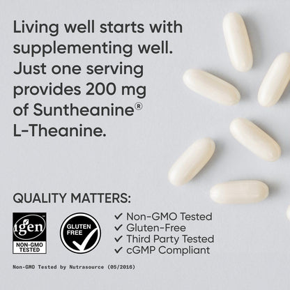 Sports Research L-Teanina 200mg con Aceite de Coco Orgánico | Suntheanine