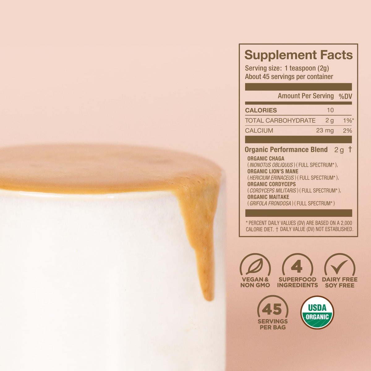 Laird Superfood Organic Performance Mushroom Blend 3.17oz