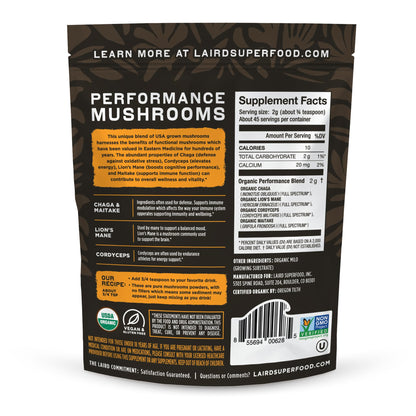 Laird Superfood Organic Performance Mushroom Blend 3.17oz