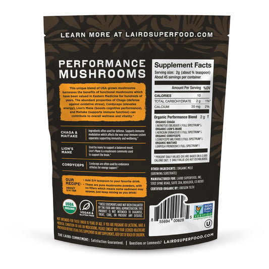 Laird Superfood Mezcla de hongos orgánicos para el rendimiento 3.17oz