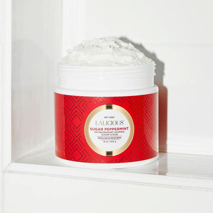 Exfoliante Corporal y para Pies Batido de Azúcar y Menta Lalicious, 16 oz