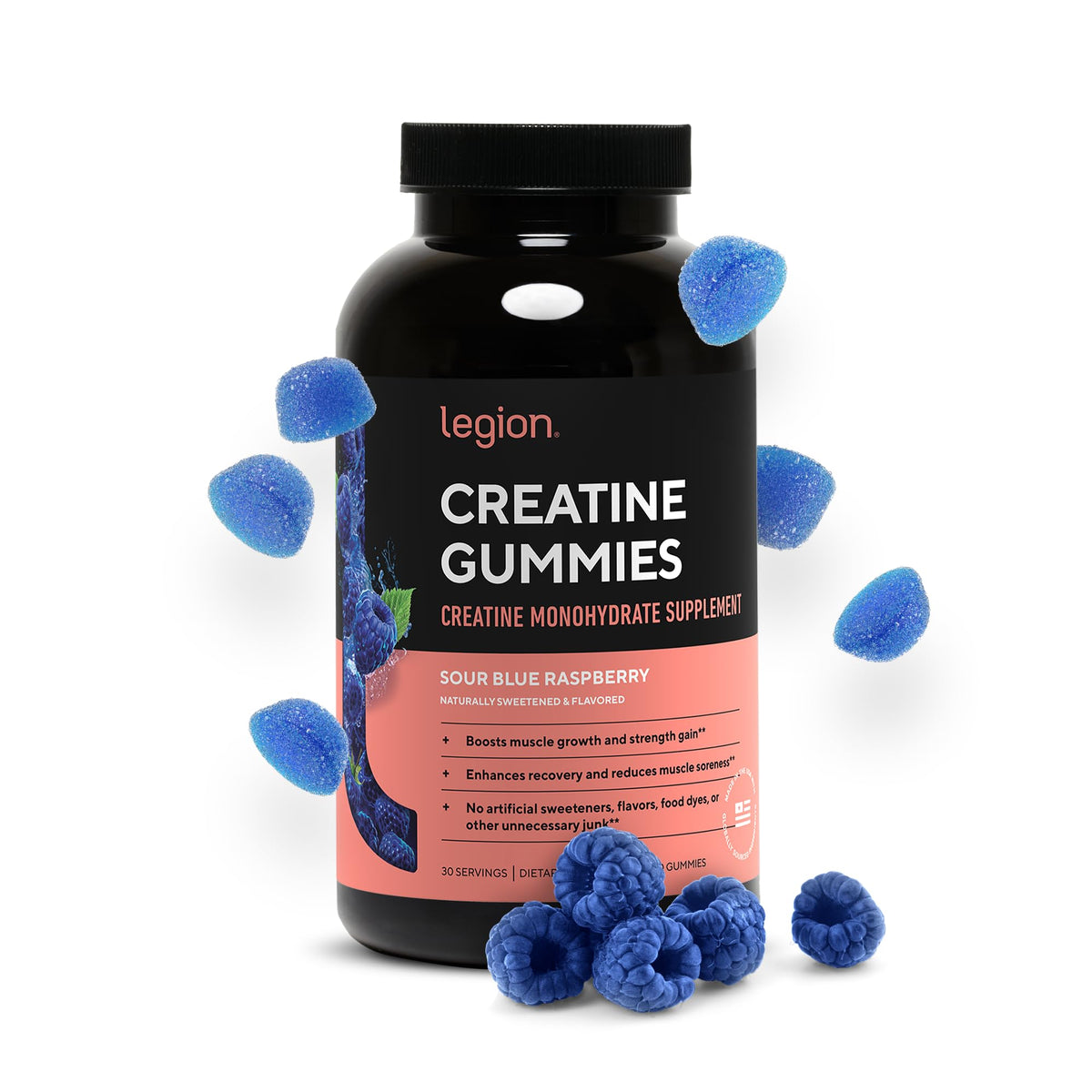 Legion Creatine Monohydrate Gummies – Blue Raspberry | 30 Servings - Calm Era