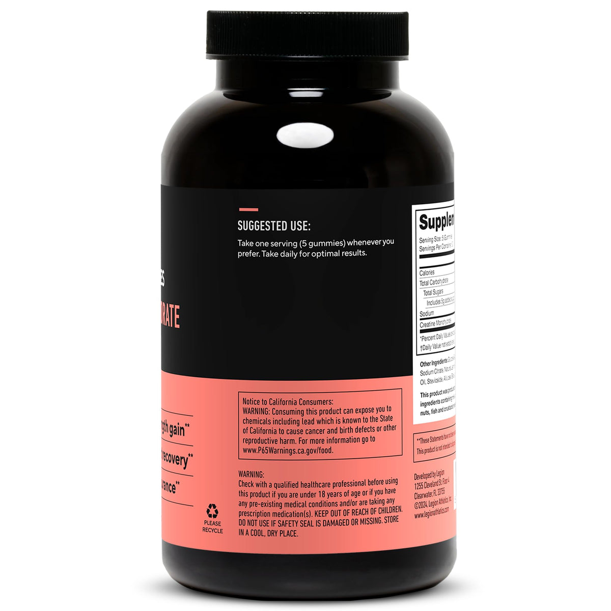 Legion Creatine Monohydrate Gummies – Lemon Drop | 30 Servings - Calm Era