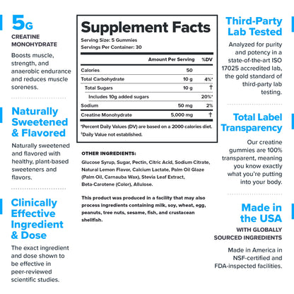 Legion Creatine Monohydrate Gummies – Lemon Drop | 30 Servings - Calm Era