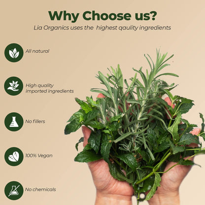 Aceite para el crecimiento del cabello Lia Organics – Orgánico, Vegano, Libre de crueldad animal
